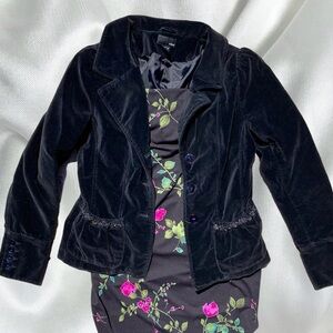 Vintage y2k dark academia velvet blazer